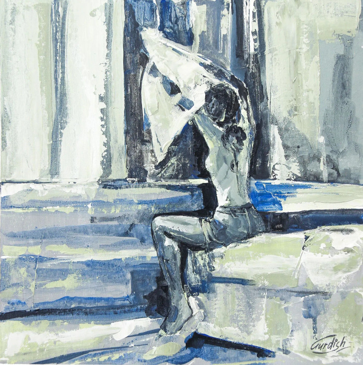 Meeting The Self (ART-2571-114506) - Handpainted Art Painting - 18in X 18in