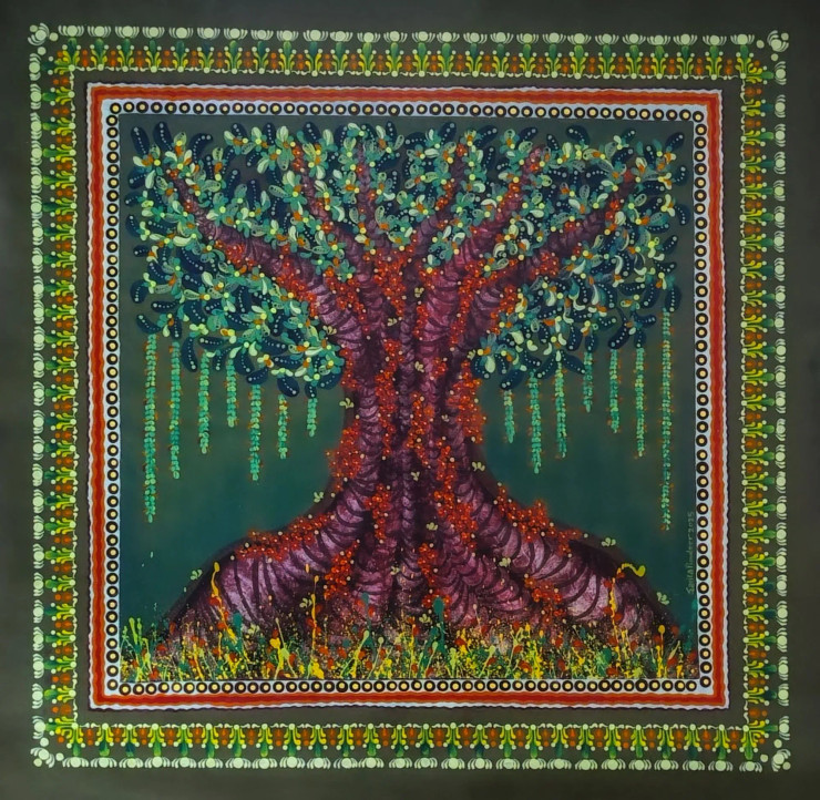 ALANKRIT (ART-16938-114562) - Handpainted Art Painting - 32in X 32in