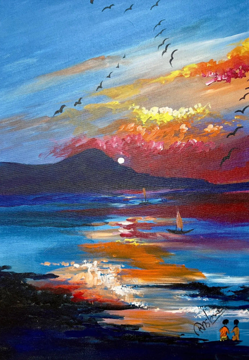 Acrylic Landscaping (ART-16470-114803) - Handpainted Art Painting - 14in X 20in