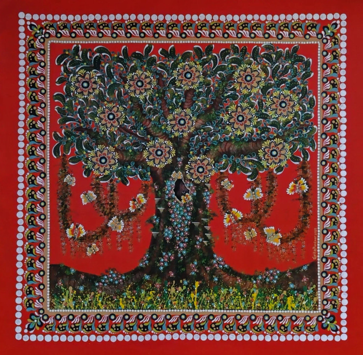 HAYAAT (ART-16938-114730) - Handpainted Art Painting - 32in X 32in