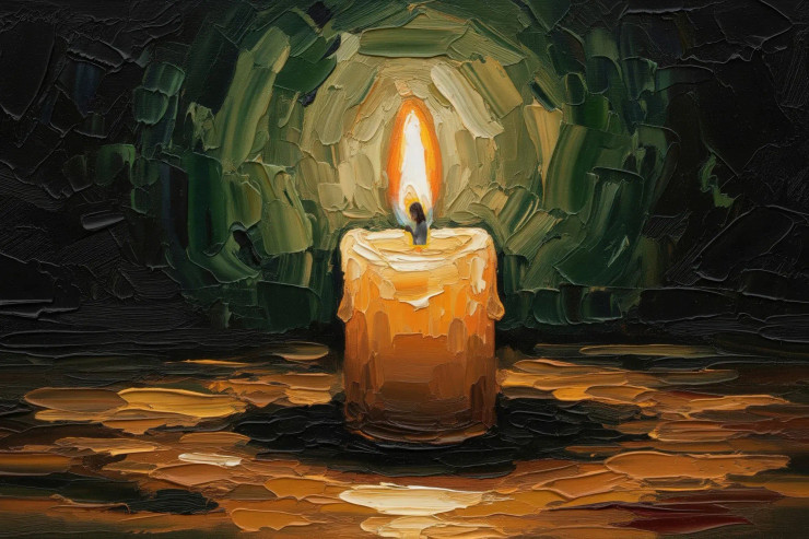 Flicker In Darkness (PRT-15697-114953) - Canvas Art Print - 60in X 40in