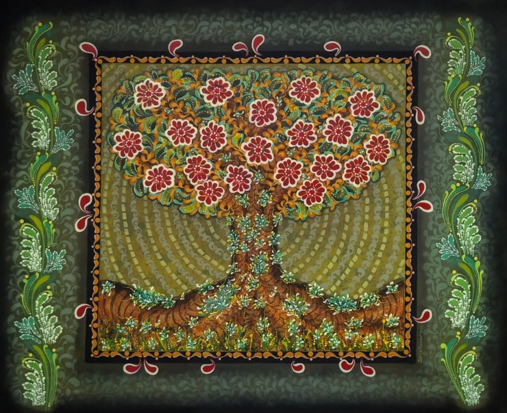 Aura Of The Tree (ART-16938-114966) - Handpainted Art Painting - 39in X 32in