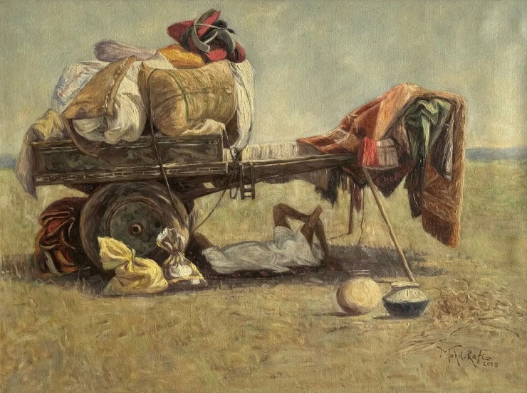 The Afternoon Rest – Desert Life (ART-15644-115001) - Handpainted Art Painting - 24in X 18in