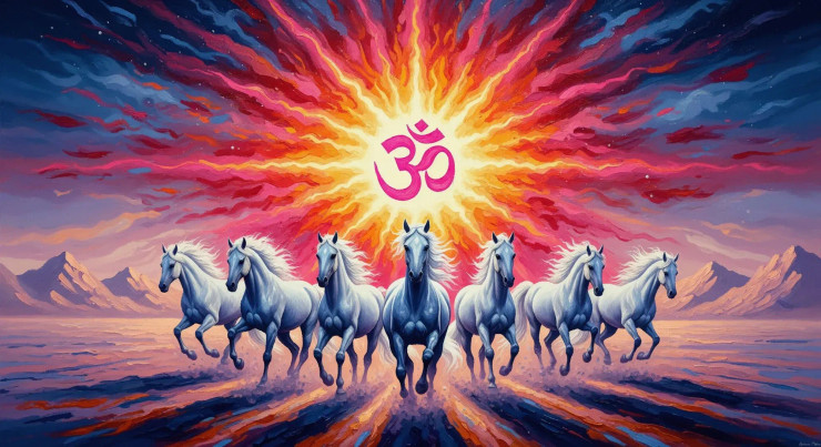 Chariot Of Cosmic Flame (215356) (PRT-15697-114997) - Canvas Art Print - 60in X 33in