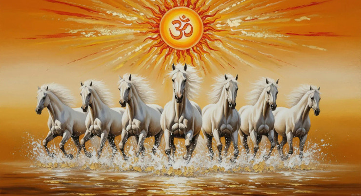 Sacred Energy In Full Gallop (215400) (PRT-15697-115004) - Canvas Art Print - 60in X 33in
