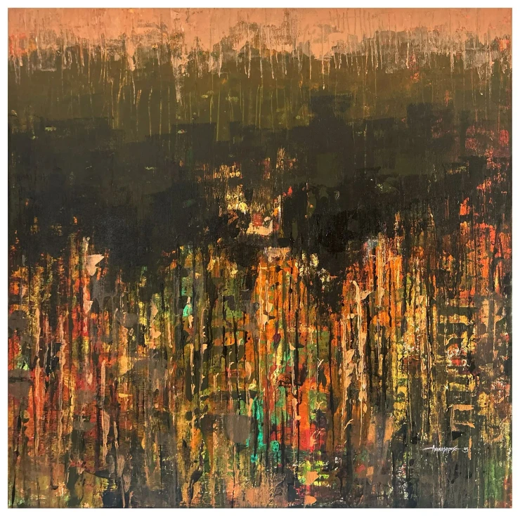 Brown Lake (ART-8069-115070) - Handpainted Art Painting - 30in X 30in