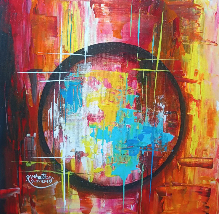 Portal Of Expression (ART-1230-115294) - Handpainted Art Painting - 12in X 12in