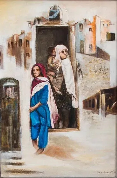 Intezaar (ART-17588-115413) - Handpainted Art Painting - 36in X 42in