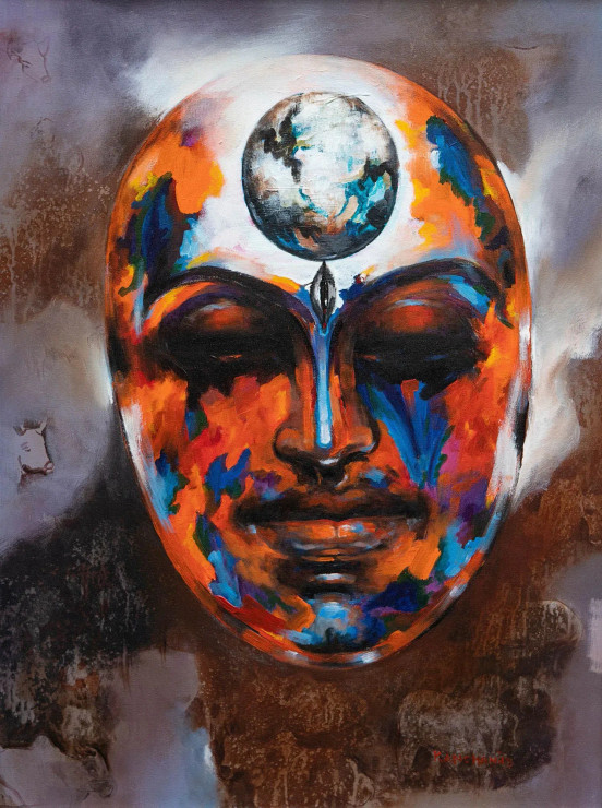 Shivarth (ART-17588-115572) - Handpainted Art Painting - 31in X 41in