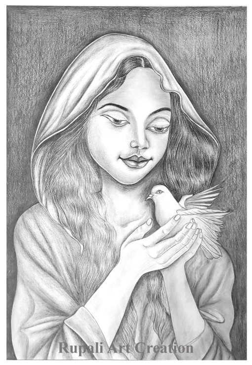 Peace Of Love (ART-17640-115668) - Handpainted Art Painting - 12in X 17in