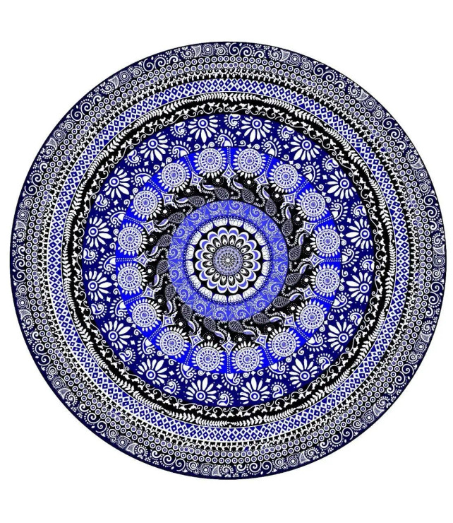 Serenity And Flow Mandala (ART-17688-115765) - Handpainted Art Painting - 16in X 16in