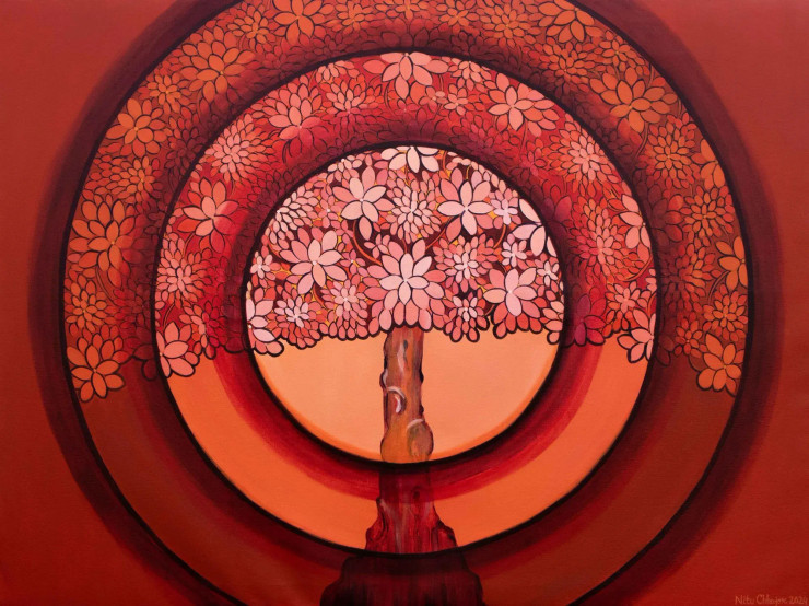 STAGES OF CONSCIOUS EVOLUTION Series 1 (ART-3702-115779) - Handpainted Art Painting - 48in X 36in