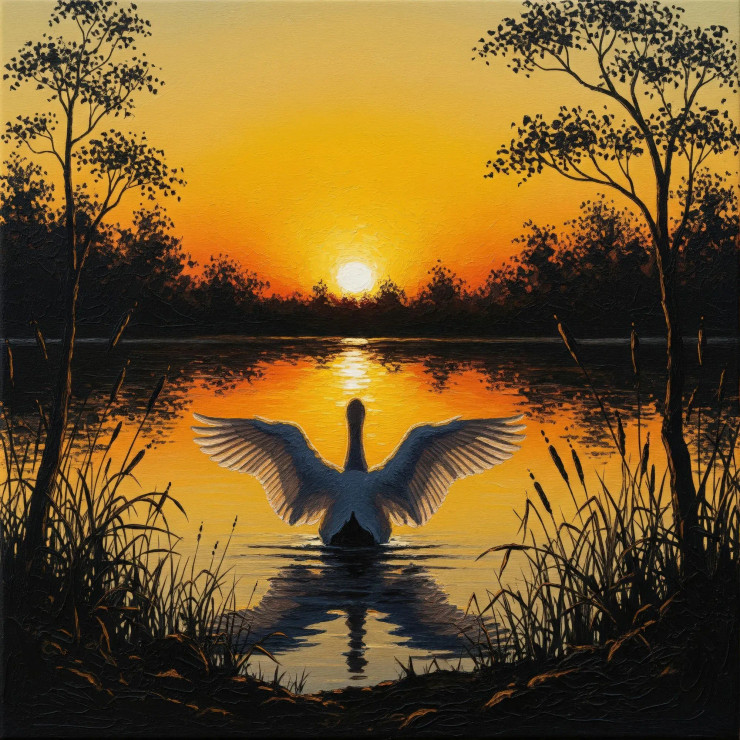 Wings Of Golden Light (PRT-15697-115796) - Canvas Art Print - 60in X 60in