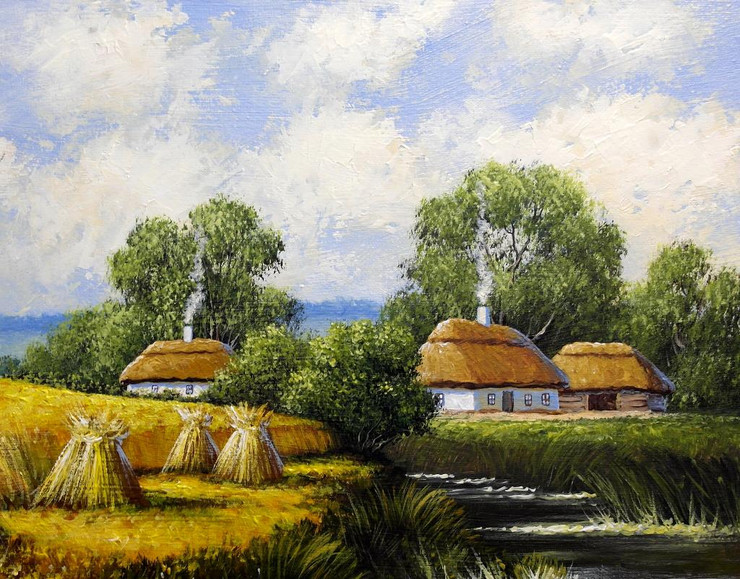 Village Series 1 (PRT_15979) - Canvas Art Print - 37in X 29in