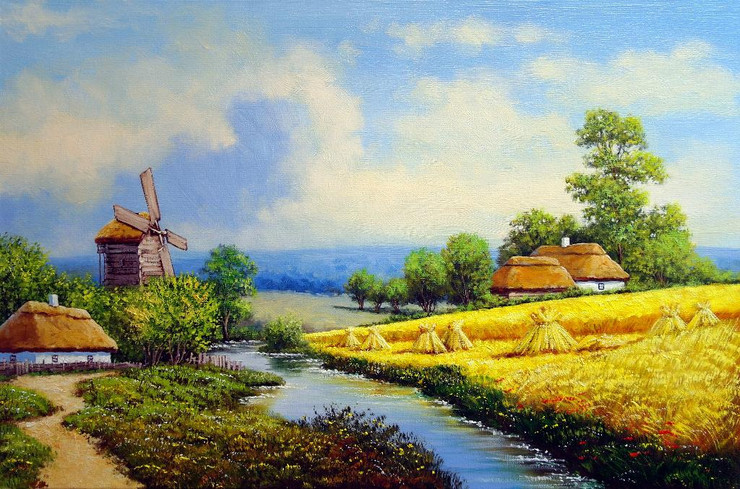 Village Series (PRT_15982) - Canvas Art Print - 44in X 29in