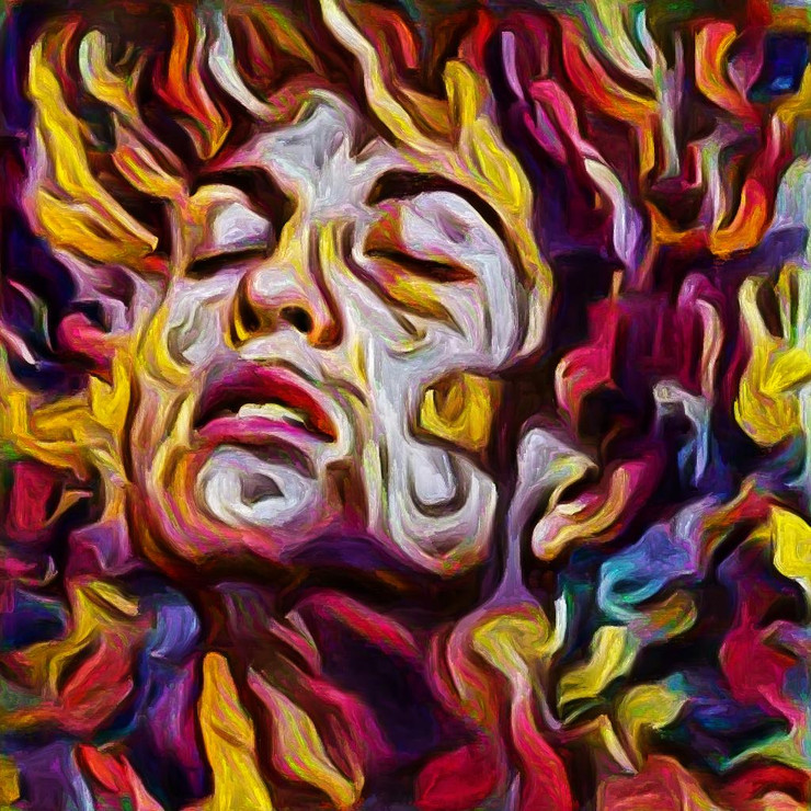 Inner Struggle (PRT_16015) - Canvas Art Print - 23in X 23in