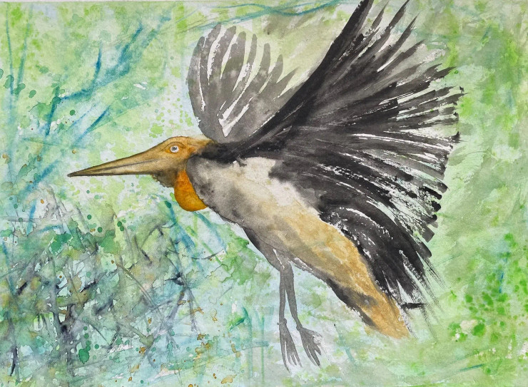 Bird 34 (ART-8841-116007) - Handpainted Art Painting - 11in X 8in