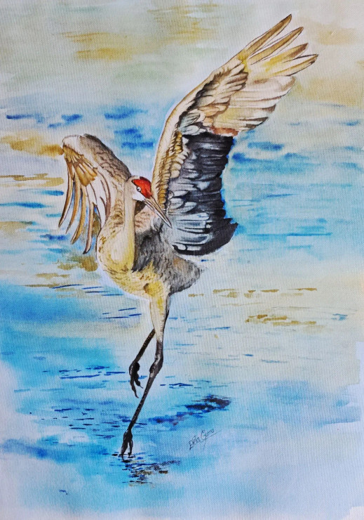 Nature's Best Dance (ART-8803-116296) - Handpainted Art Painting - 14in X 20in