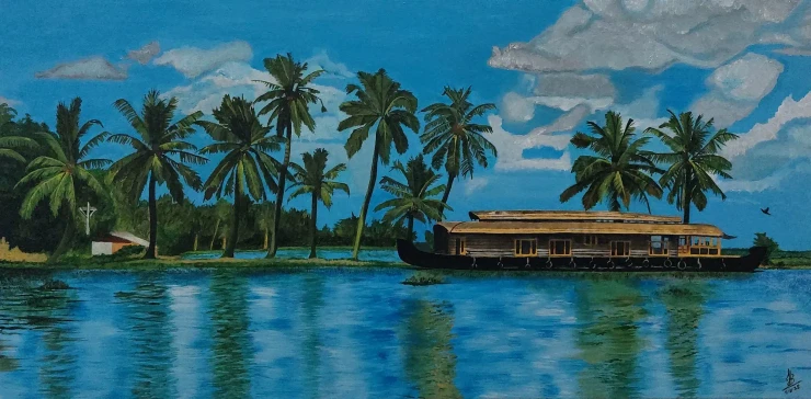 Kerala 05 (PRT-5839-116270) - Canvas Art Print - 36in X 18in
