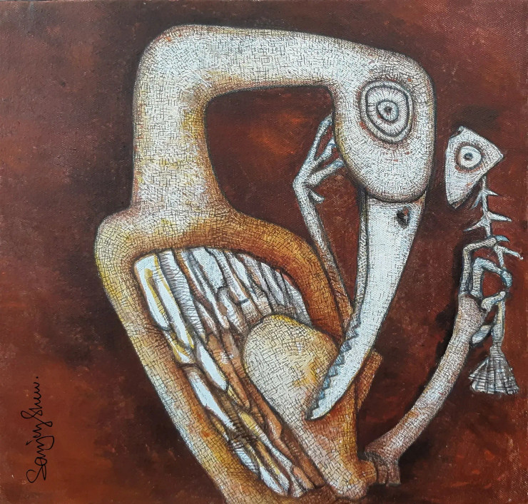 The Reckoning (ART-17779-116434) - Handpainted Art Painting - 12in X 12in