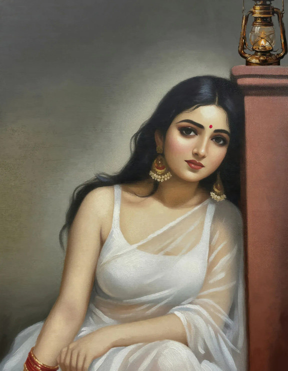 Whispering Eyes Of Ancient Beauty (PRT-15697-116477) - Canvas Art Print - 47in X 60in