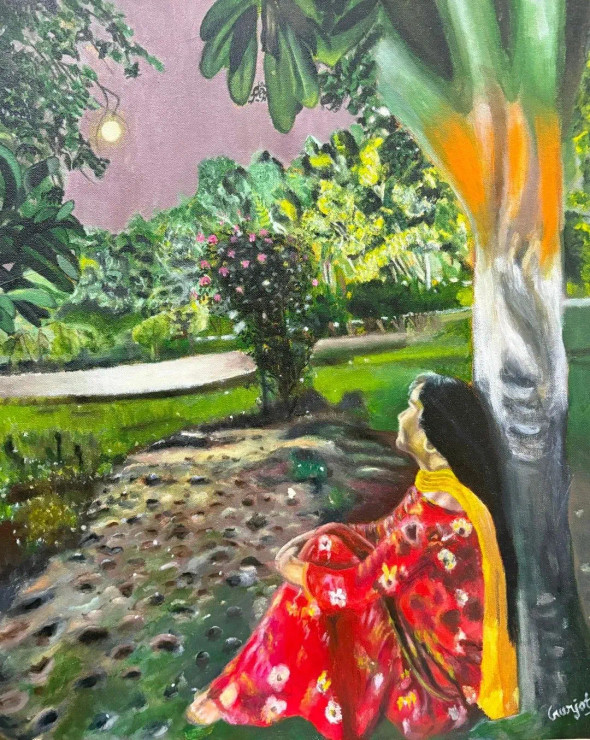 Chandni Raatein (ART-17782-116492) - Handpainted Art Painting - 20in X 24in