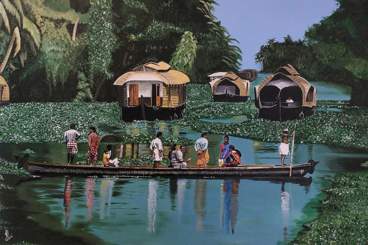 Kerala 03 (PRT-5839-116510) - Canvas Art Print - 36in X 24in
