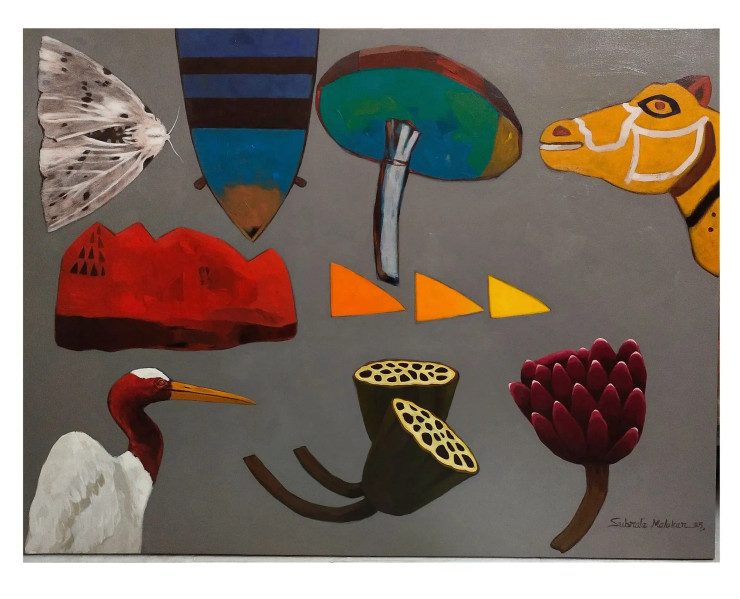 Coexistence (ART-8170-116599) - Handpainted Art Painting - 48in X 36in