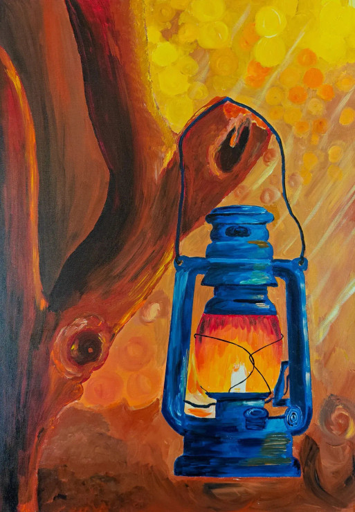 Flames Of Spirit (ART-17802-116549) - Handpainted Art Painting - 27in X 39in