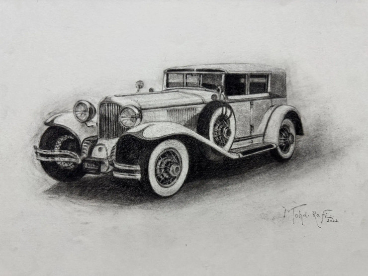 1932 Auburn 12 Salon Sedan (ART-15644-116750) - Handpainted Art Painting - 16in X 12in