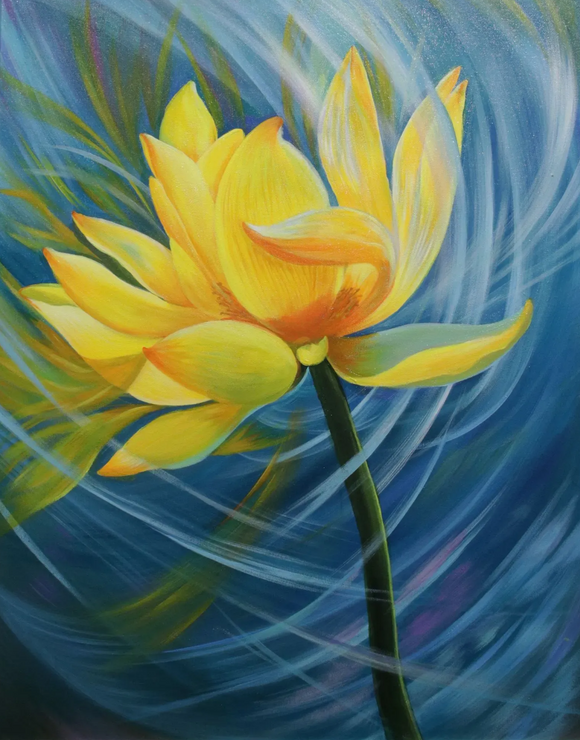 Amber Swirl (ART-17717-116779) - Handpainted Art Painting - 24in X 30in