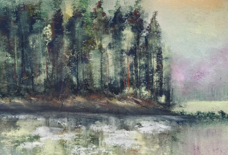 Tranquil Forest Reflections (PRT-8841-116697) - Canvas Art Print - 24in X 16in