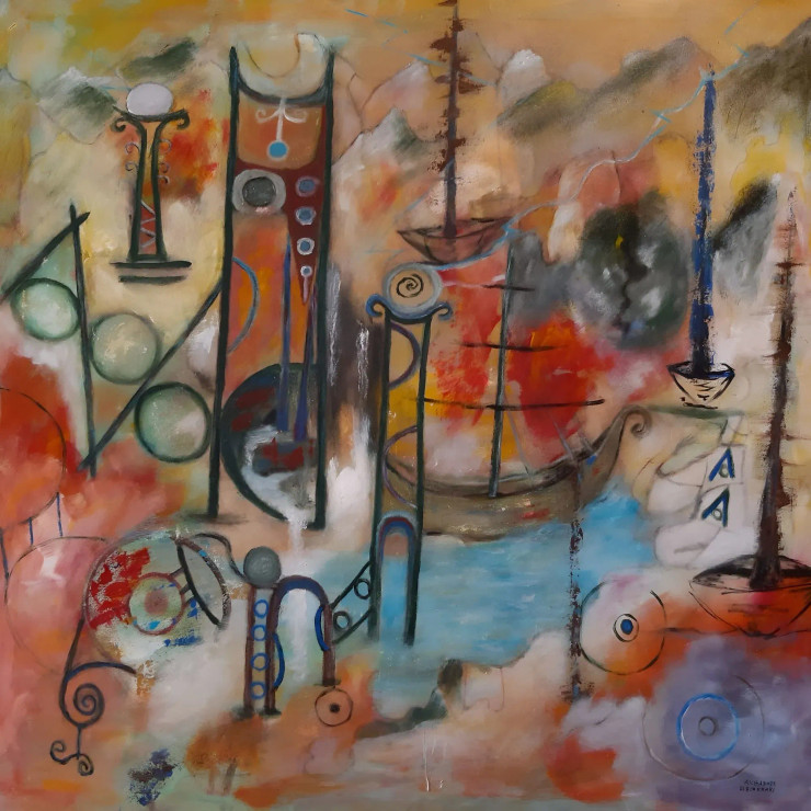 Dance Of The Elements (PRT-17829-116698) - Canvas Art Print - 60in X 60in