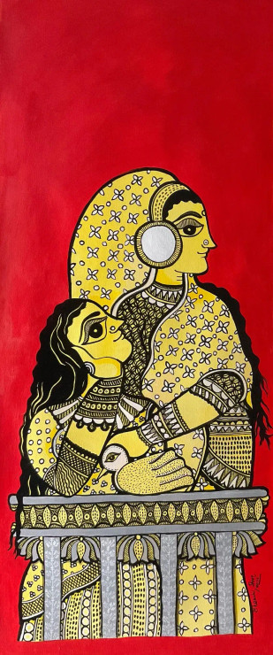 Aurat (ART-8725-116817) - Handpainted Art Painting - 10in X 44in