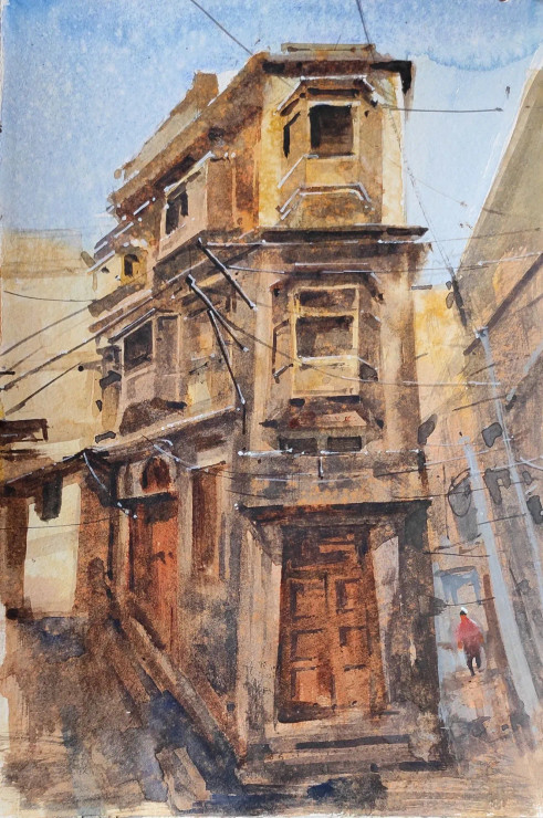 Household (ART-7901-116718) - Handpainted Art Painting - 8in X 10in