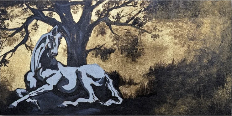 Lone Ranger 1 (ART-16516-116980) - Handpainted Art Painting - 12in X 24in