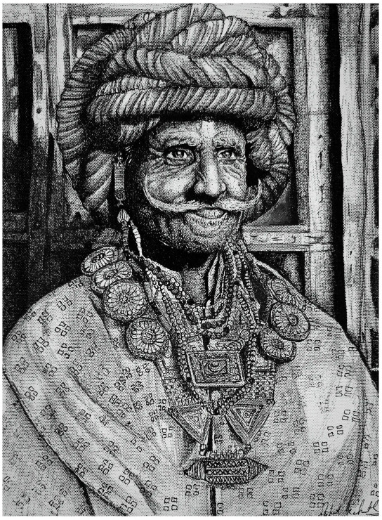 Legacy Of The Desert (Rajasthan, India) (ART-17843-116910) - Handpainted Art Painting - 12in X 16in