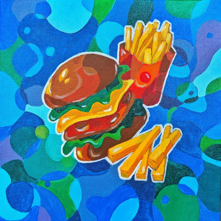 I'm Lovin It (ART-16516-116988) - Handpainted Art Painting - 12in X 12in