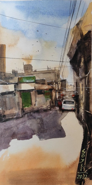 Afternoon (ART-7901-116838) - Handpainted Art Painting - 8in X 14in