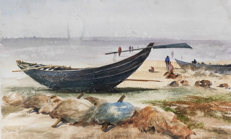 Boats (ART-7901-117018) - Handpainted Art Painting - 22in X 14in