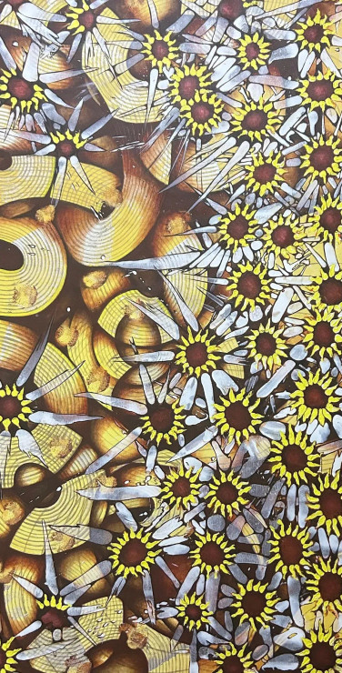 SUNFLOWER (ART-8691-117184) - Handpainted Art Painting - 36in X 72in