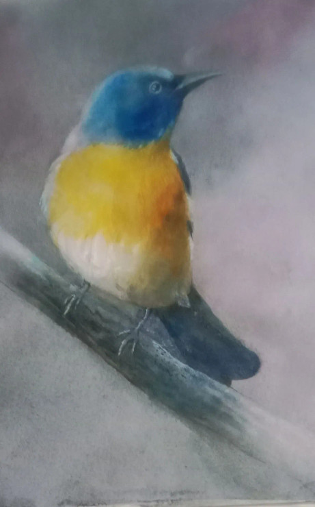 The Bird (ART-15604-117140) - Handpainted Art Painting - 11in X 15in