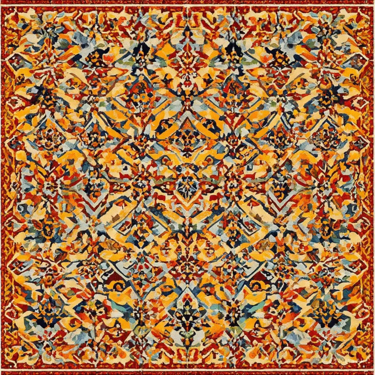 Textile Patterns (PRT-16612-117188) - Canvas Art Print - 24in X 24in