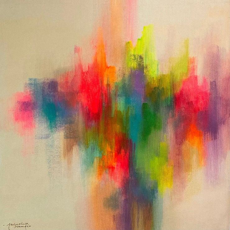 Abstract (ART-3512-117271) - Handpainted Art Painting - 15in X 15in