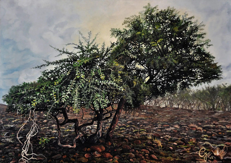 Intertwined Destiny (ART-17917-117355) - Handpainted Art Painting - 48in X 36in