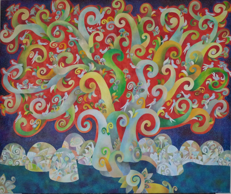Silver Birds (PRT-6678-117344) - Canvas Art Print - 36in X 30in