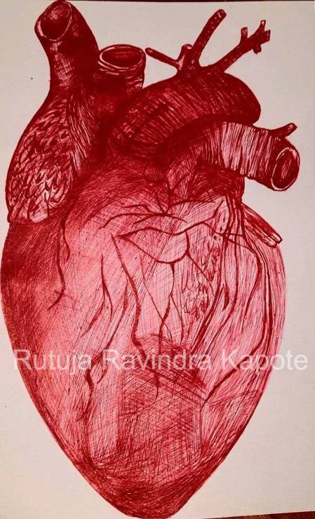 The Heart (ART-17880-117399) - Handpainted Art Painting - 8in X 11in