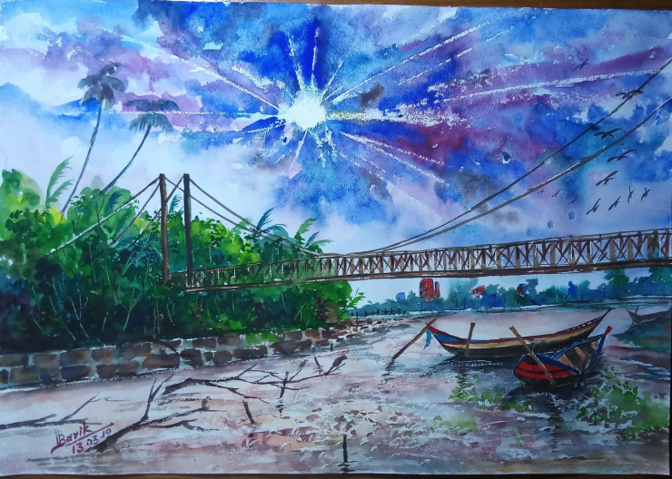BEAUTY OF NATURE (ART-6806-117567) - Handpainted Art Painting - 14in X 11in