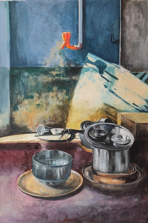 Stilllife (ART-7901-117708) - Handpainted Art Painting - 15in X 22in