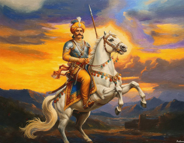 Guardian Of The Hill Fort (PRT-15697-117746) - Canvas Art Print - 60in X 47in